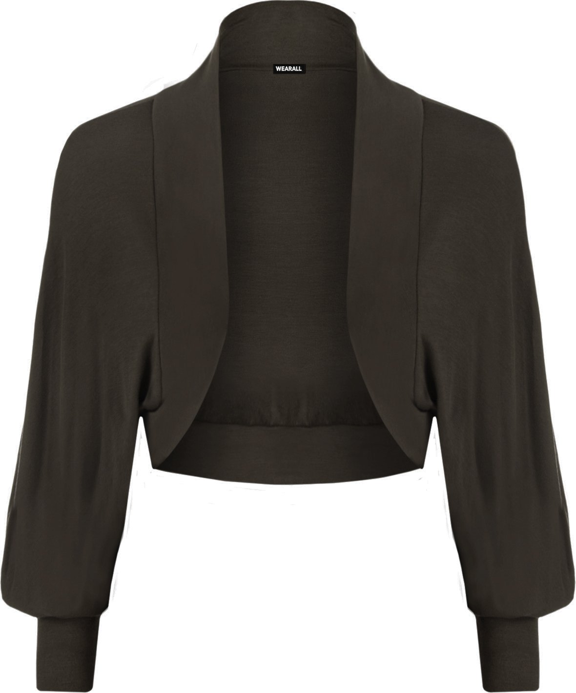 Wearall Women's Brown Batwing Shrug Top Bolero Cardigan 8/10
