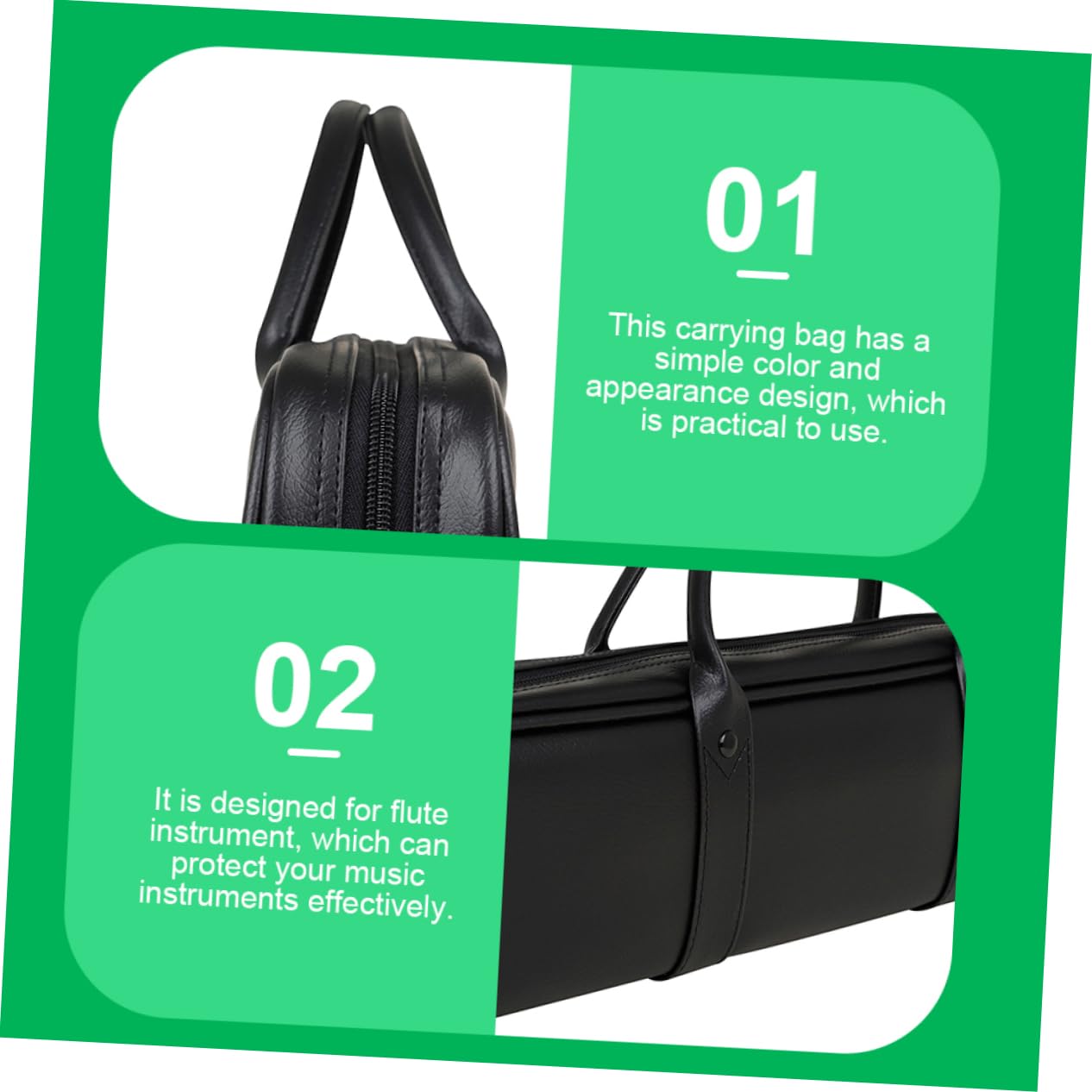 Toddmomy 2pcs Holes Flute Case Bag Hard Shell Case Flute Vertical Bag Leather Musical Instrument Carrying Pouch Clarinet Storage