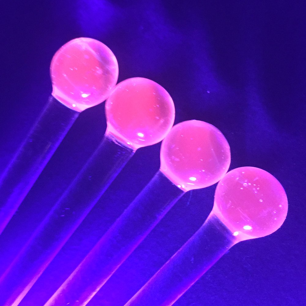 Set of 4 Glow in the Dark Swizzle Sticks, Drink Stirrers, 6" Long