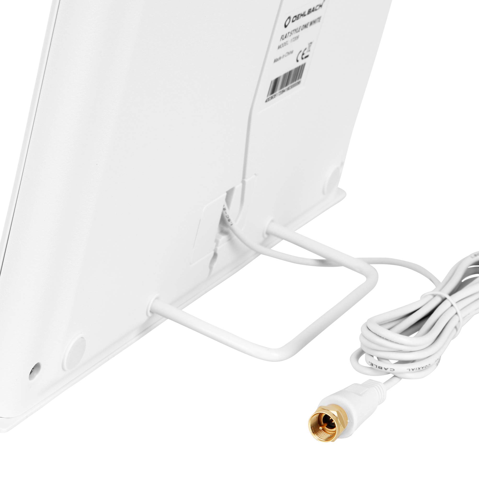 Oehlbach Flat Style One DVB-T2 HD Antenna - Antenna digitale interna - Amplificatore attivo DVB-T Antenna interna - Bianco