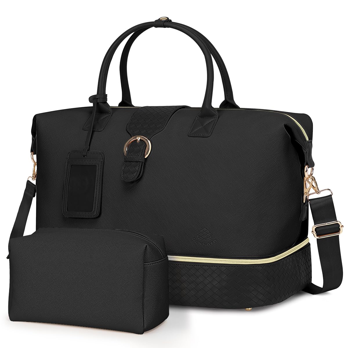 Bolsas de Viaje de Piel sintética para Fin de Semana para Mujer, con Compartimento para Zapatos, Bolsillo húmedo