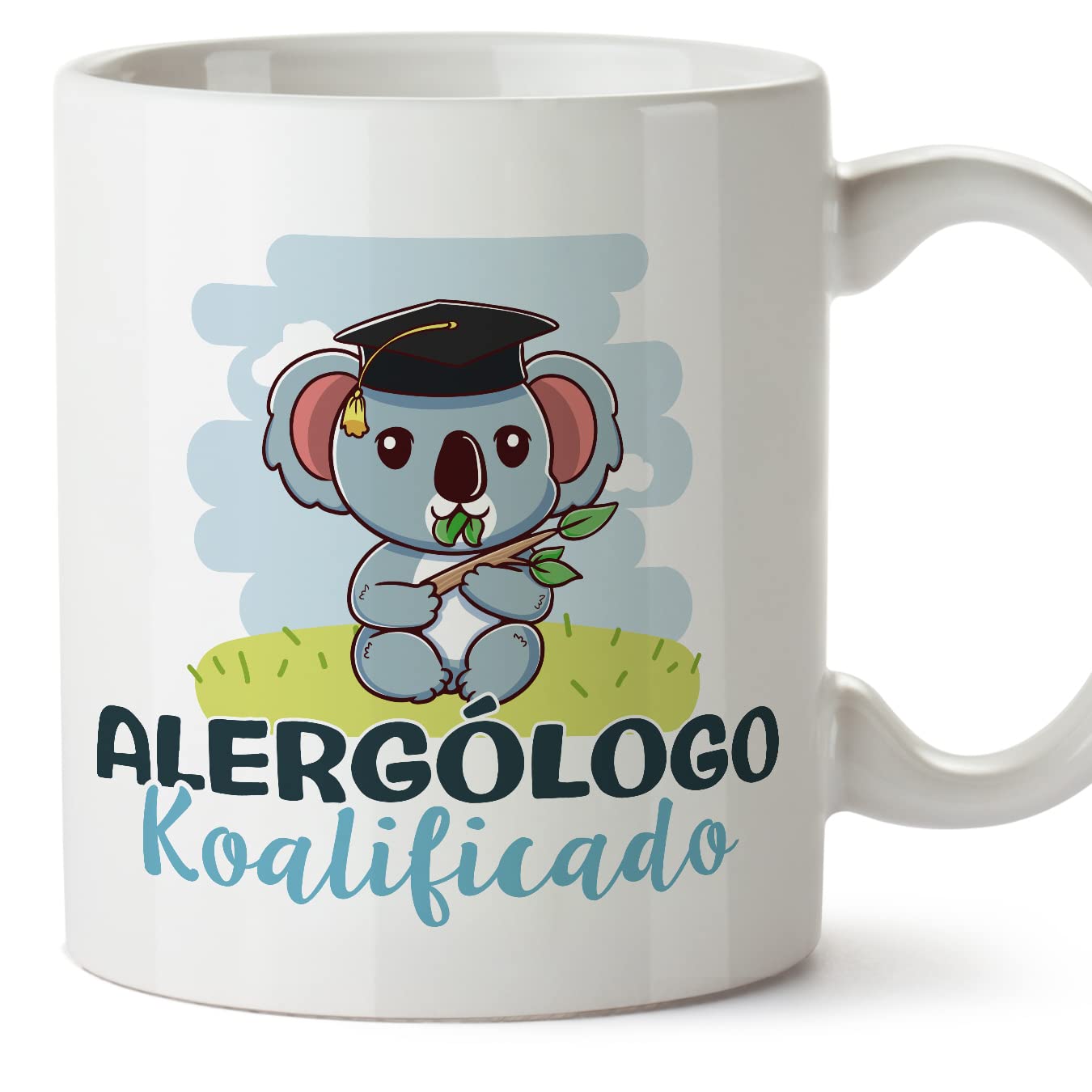 MUGFFINS Allergist Man Mug - in Spanish - Koalificado/koalificada - Funny Gift for Colleagues - Ceramic 11oz Mug