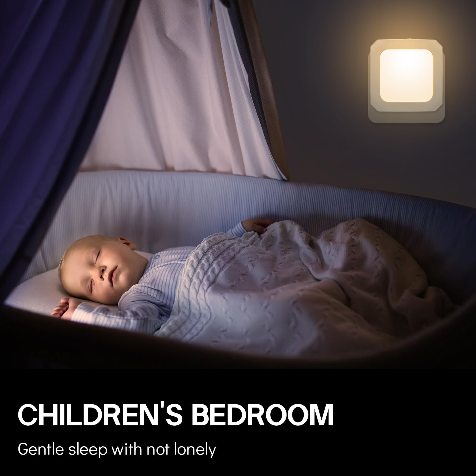 Jsdoin LED Luce Notturna Bambini, 2 Pezzi Luce Notturna con Sensore Crepuscolare, Luminosità Regolabile Luce Notturna da Presa per Camera dei Bambini, Bagno, Corridoio, Cucina, Scale, Bianca Calda