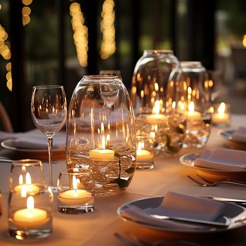 Miniatura 4 de TRIRITE 24pcs 3in White Floating Candles for Centerpieces, Unscented Floating Water Candles for Dinner Candle, Cotton Wick Candlefloating for