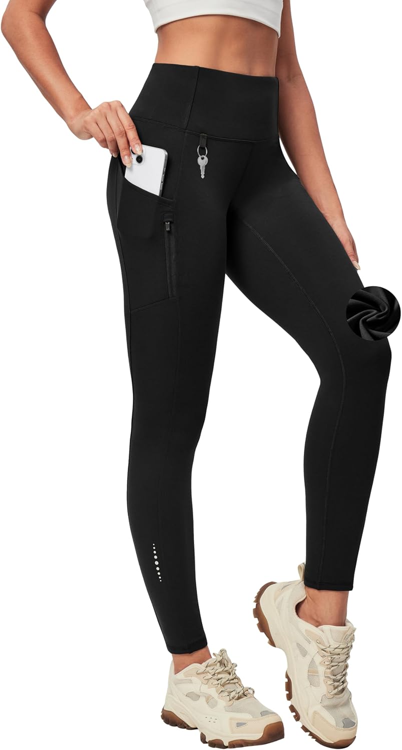Heathyoga Fleece Lined Leggings Women with Pockets Water Resistant Thermal Leggings Winter Warm Yoga Pants Hiking Running Heathyoga Fleece Lined Leggings Women with Pockets Water Resistant Thermal Leggings Winter Warm Yoga Pants Hiking Running