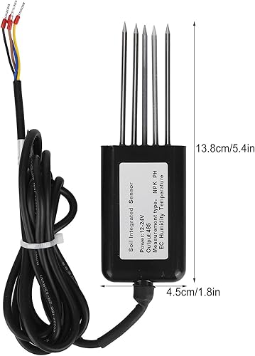 Miniatura 8 de Sensor de humedad del suelo, sonda integral resistente al sensor de 5 pines, para pH del suelo + NPK + temperatura y humedad de pH + detección de