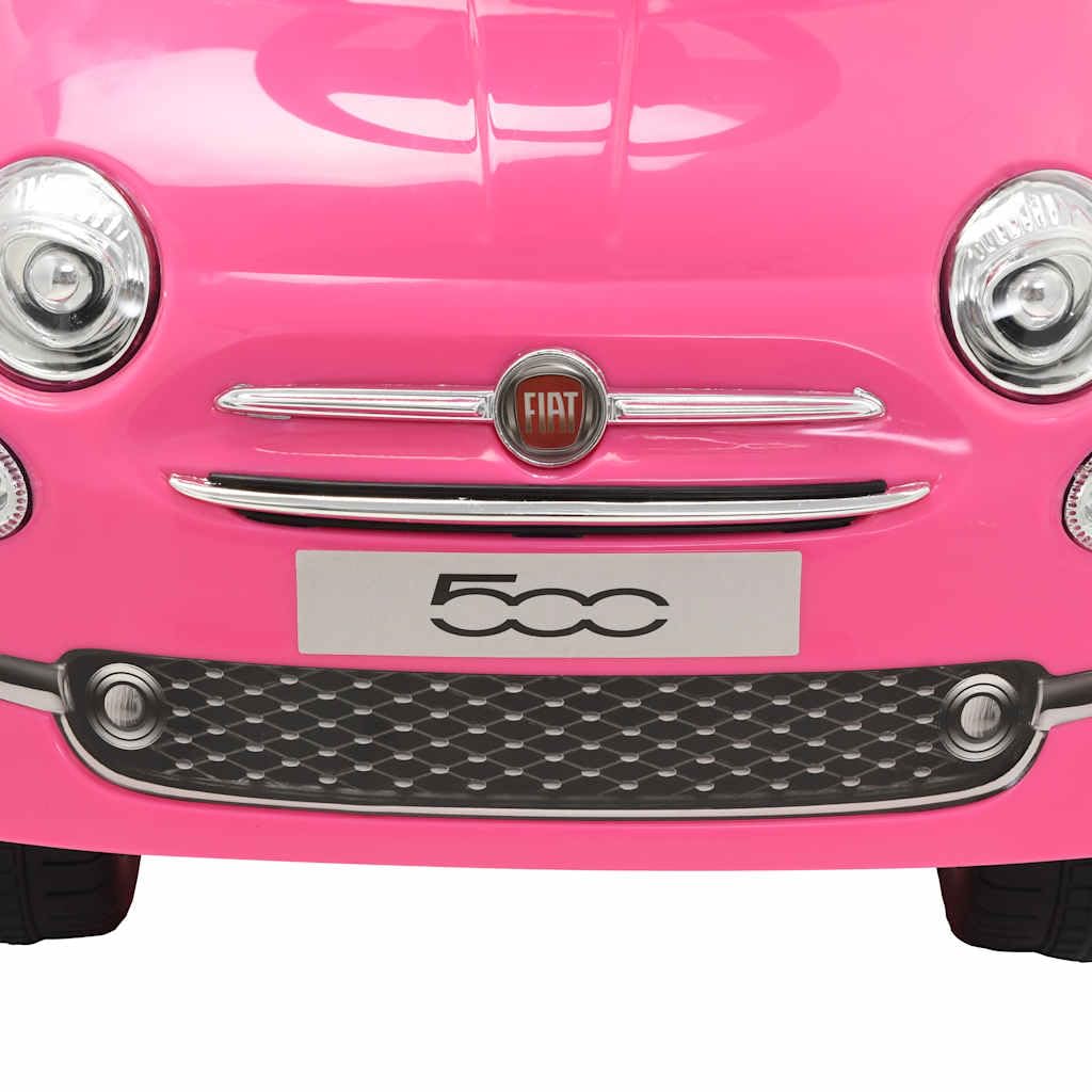 Kinder-Aufsitzauto Fiat 500 Rosa Kinderfahrzeug Lauflernwagen Tretfahrzeug für Kleinkinder mit Stauraum, ergonomischem Design, für Mädchen und Jungen geeignet, ideal für Indoor und Outdoor