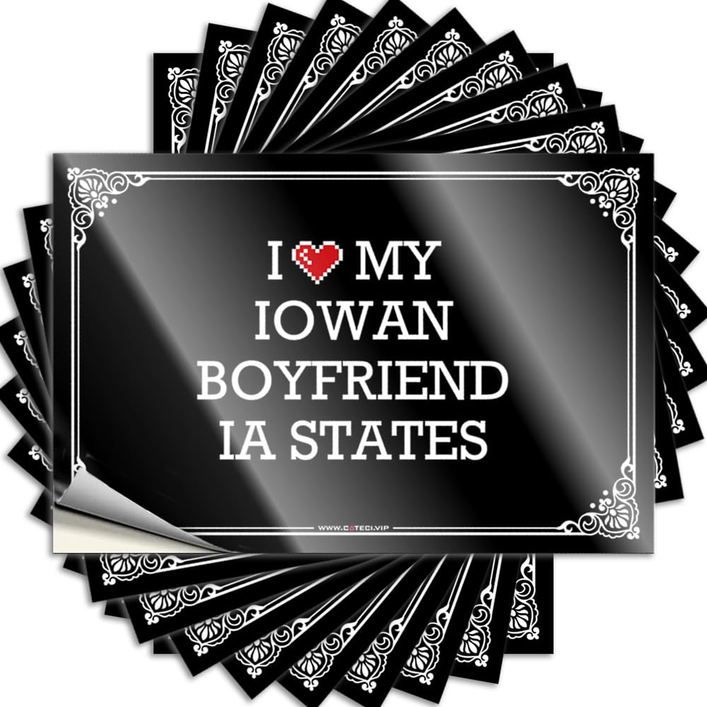 Aesthetic, Stickers Garage I Love My Iowan Boyfriend Ia States | Dart Small Room Decor(6X9CM)