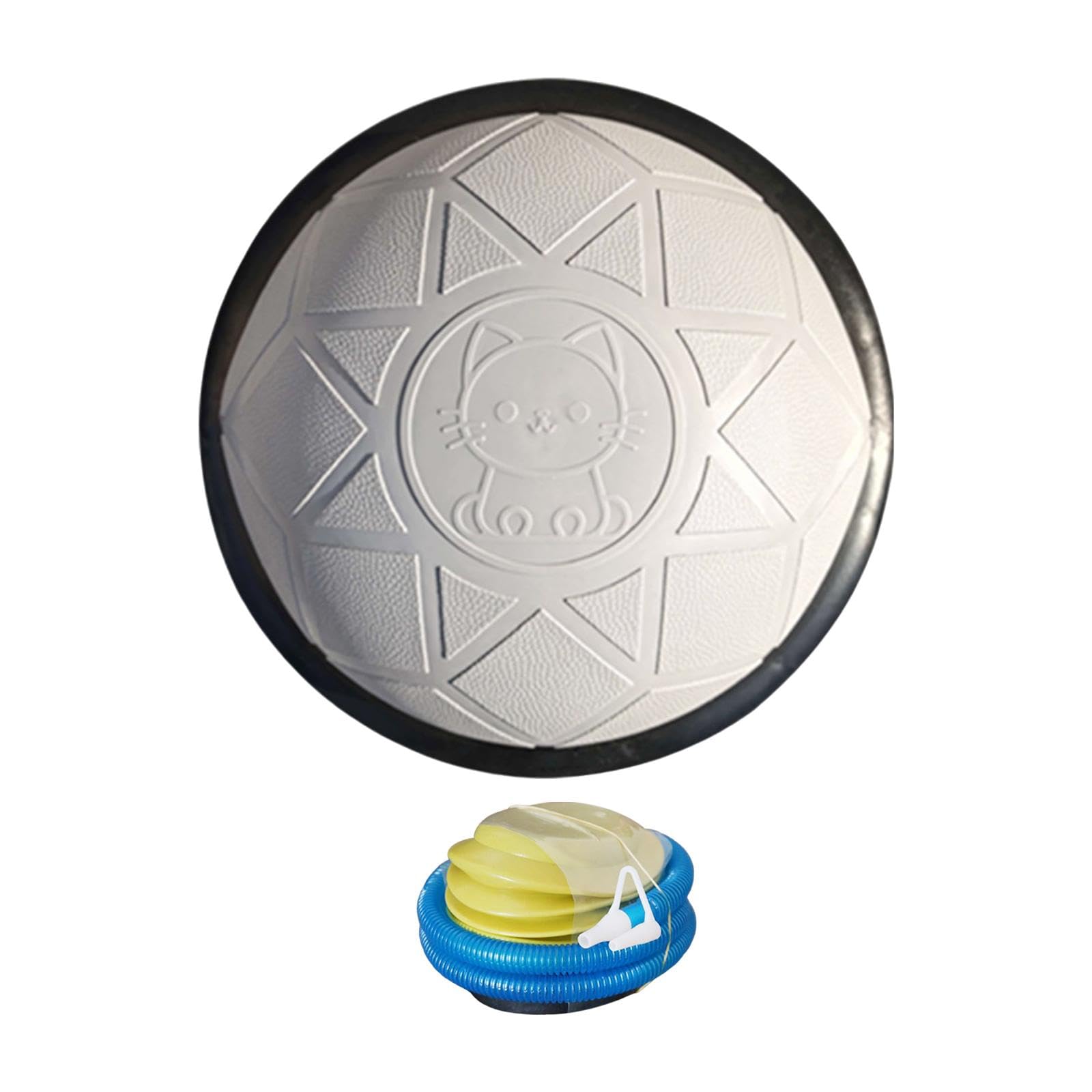 Harilla Balance Ball per Esercizi con Base Semisferica Antiscivolo Pompa E Struttura Solida per Allenamento Equilibrio Casa Palestra, Grigio