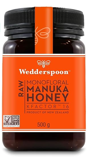 Wedderspoon 100% Raw Pure Manuka Honey KFactor 16+ 500g
