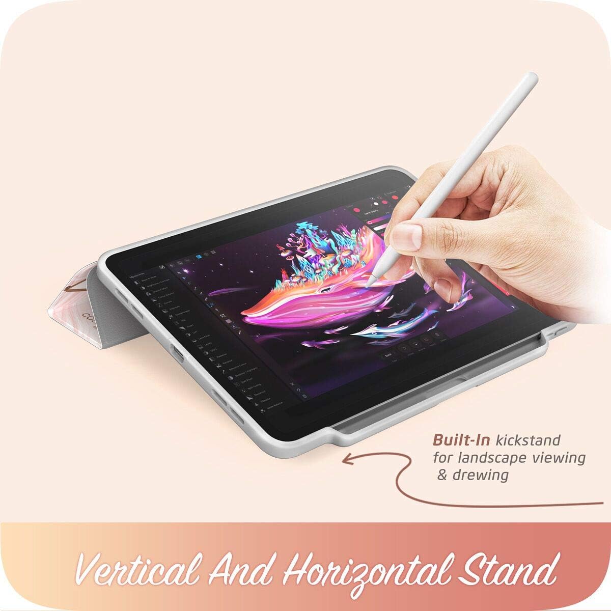 i-Blason Cosmo Protective Case for 11-Inch iPad Pro (2018), Marble Pink