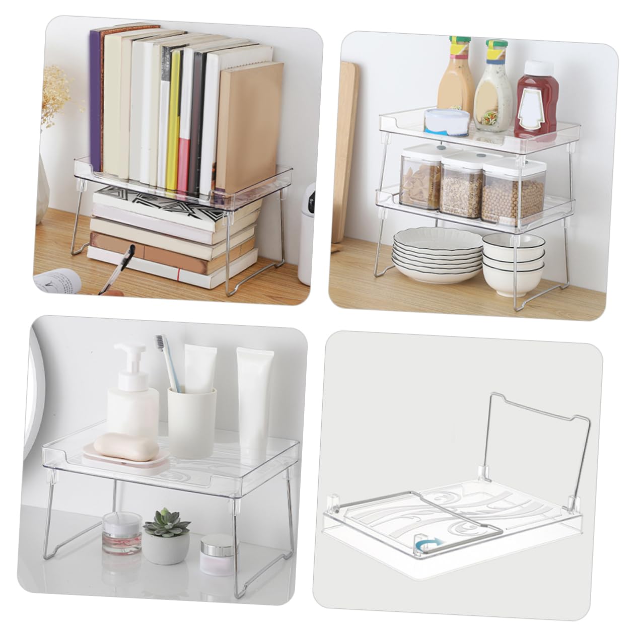 DOITOOL 2pièces Étagères à Épices Transparentes Organisateur De Rangement Pour Cuisine Salle De Bain Et Bureau Support De Comptoir Empilable Et