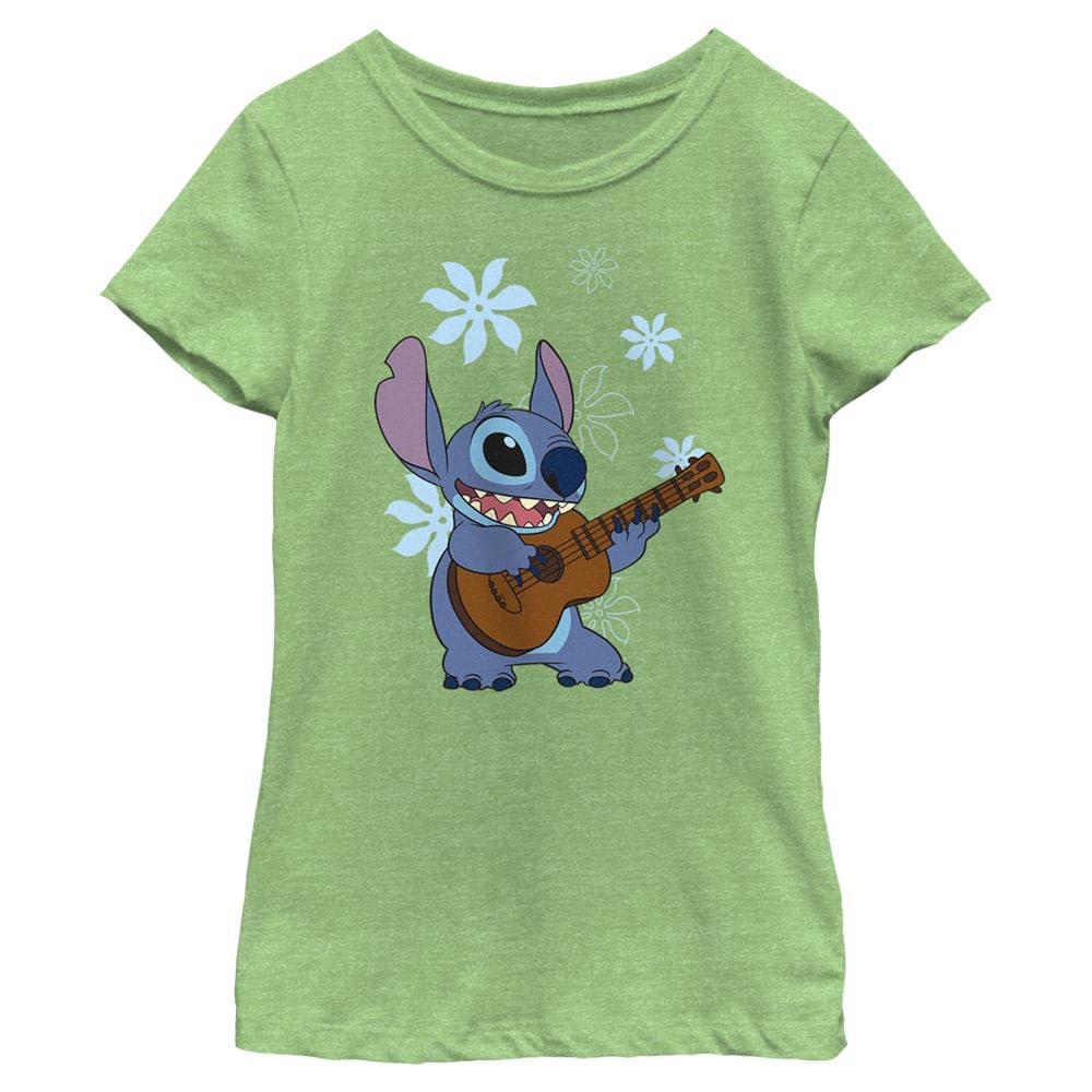 Girl's Lilo &amp; Stitch Floral Ukulele Dance T-Shirt
