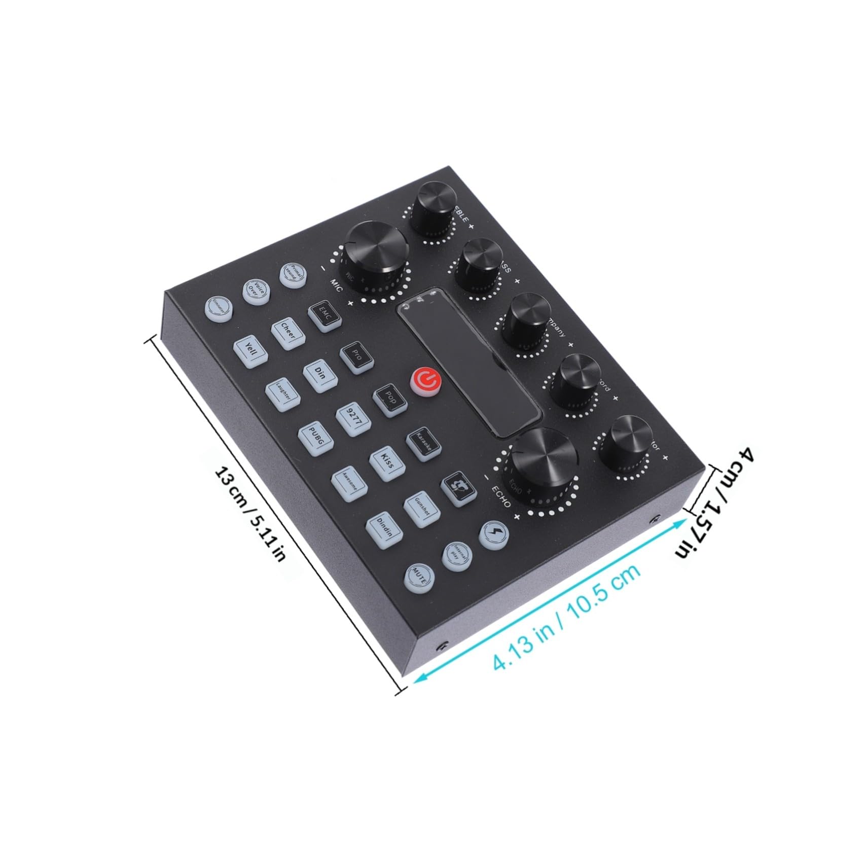 Scheda Audio Esterna per Adulti con Compatibilità Computer e Tablet, Capacità 800 mA e Regolazione Riverbero in Shell Nero
