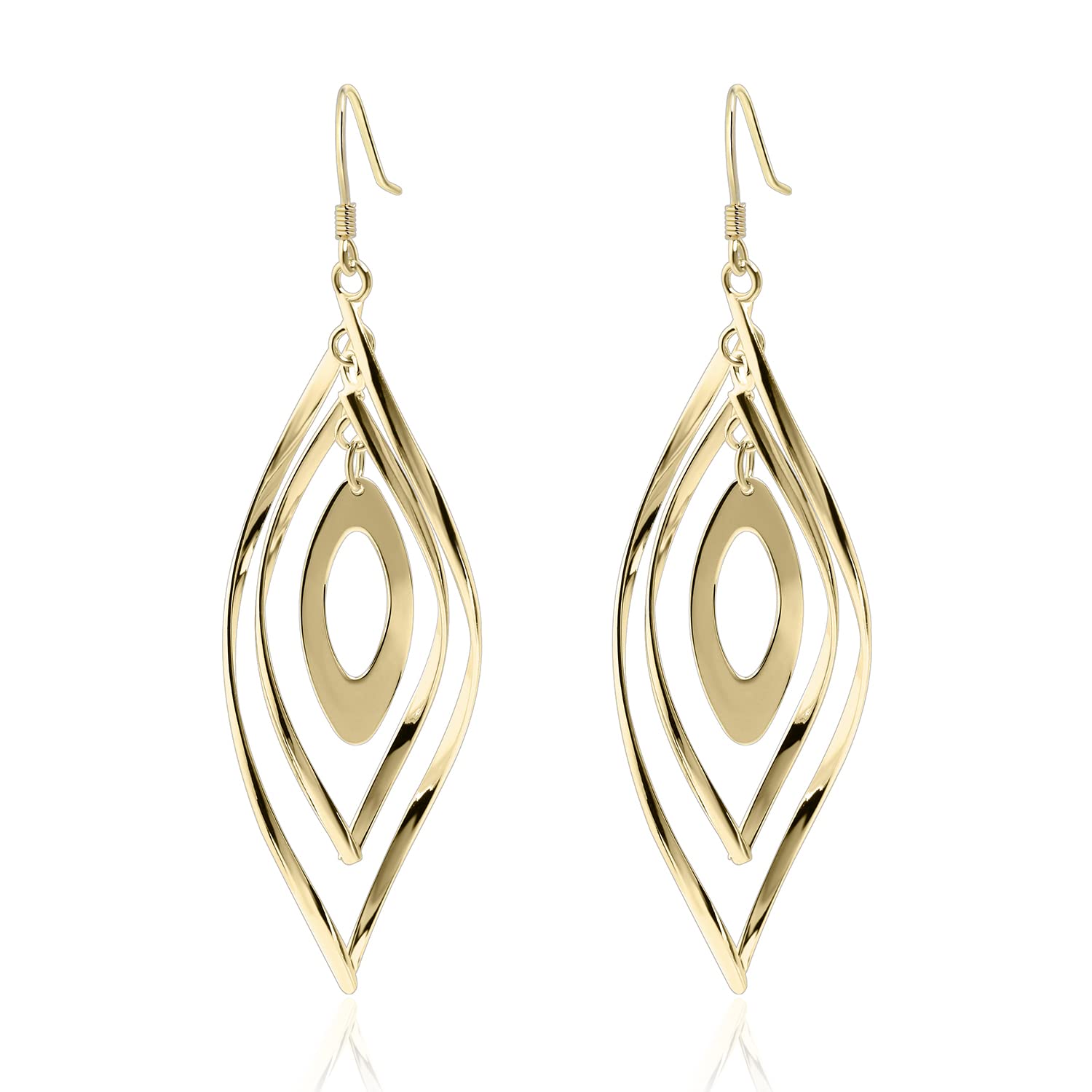 Meissa Meissa Pendientes colgantes de plata mujer Pendientes largos geométricos pendientes de oro hechos a mano Regalos bisutería de cumpleaños (Oro)