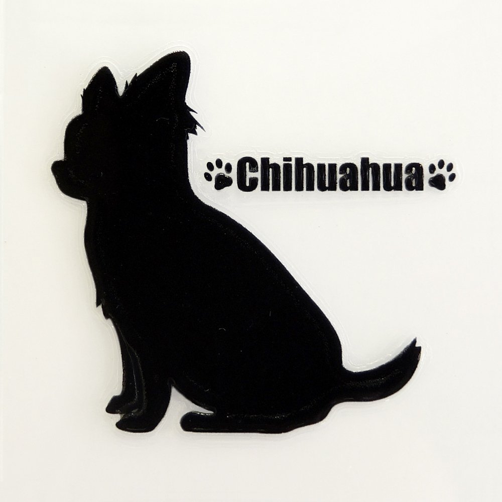 Amazon.co.jp: 蒔絵シール DOG 「チワワ（お座り）黒」 : おもちゃ