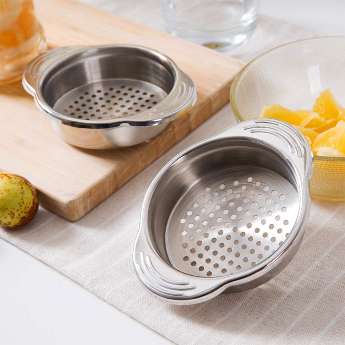 colador de atún de Acero Inoxidable Apto para Uso alimentario, tamiz de Prensa de atún, Tapa de escurridor de Aceite, colador de Aceite, escurridor, fácil de Limpiar, no Absorbe ningún Olor