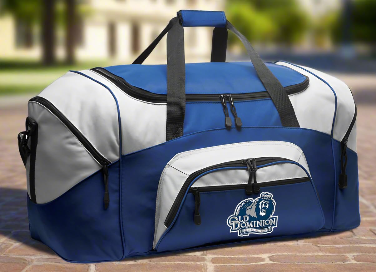 Old Dominion University Duffel Bag Large ODU Suitcase for Travel or Sports Gear Bag (Royal)