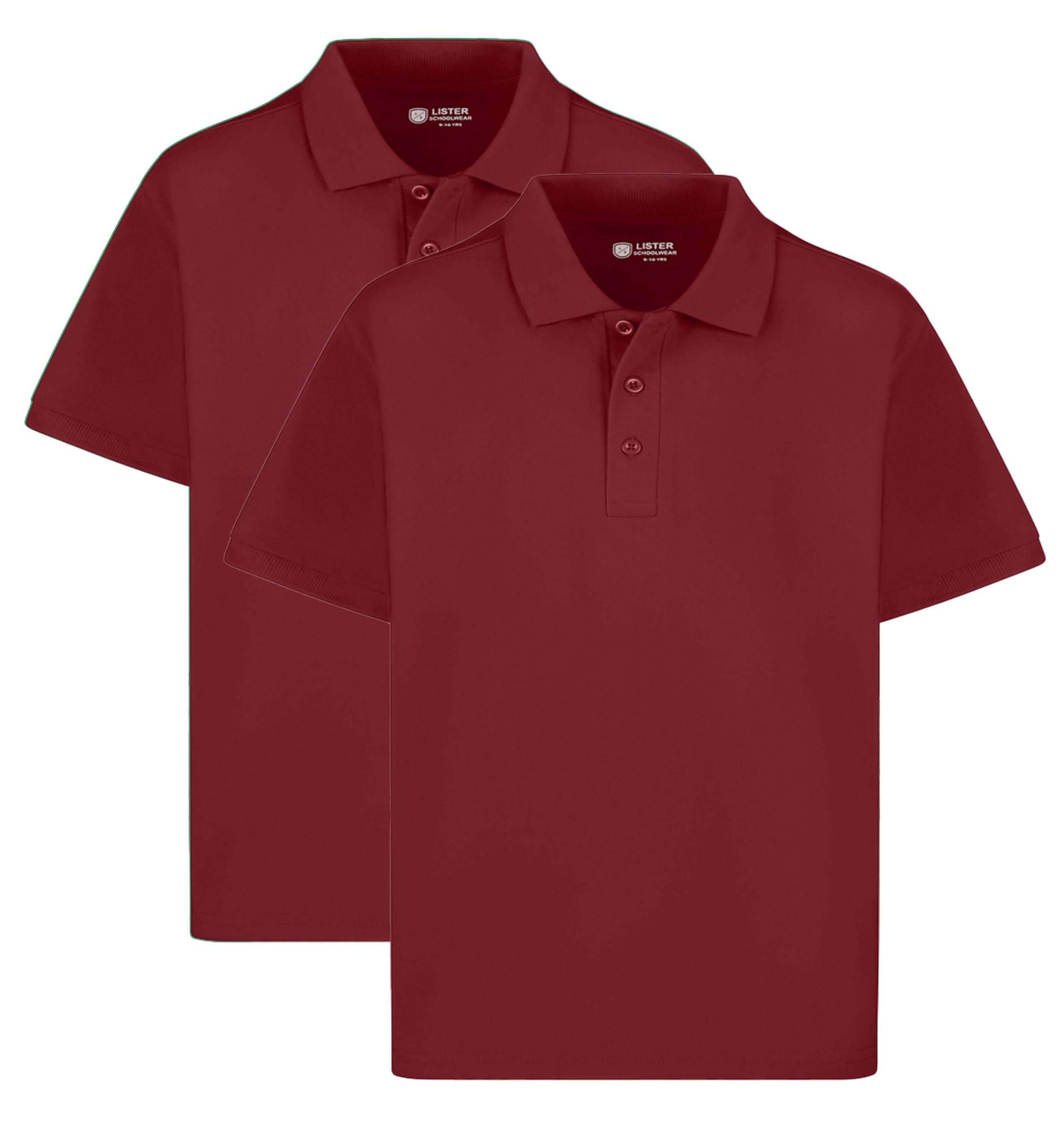 2 Pack Boys Plain 100% Cotton Ages 3-16y Polo Shirts Children School T-Shirt Uniform Summer — view 9