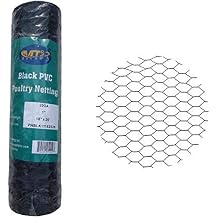 PVC Hexagonal Poultry Netting Chicken Wire 18" x25 x 1" Mesh 20GA Black