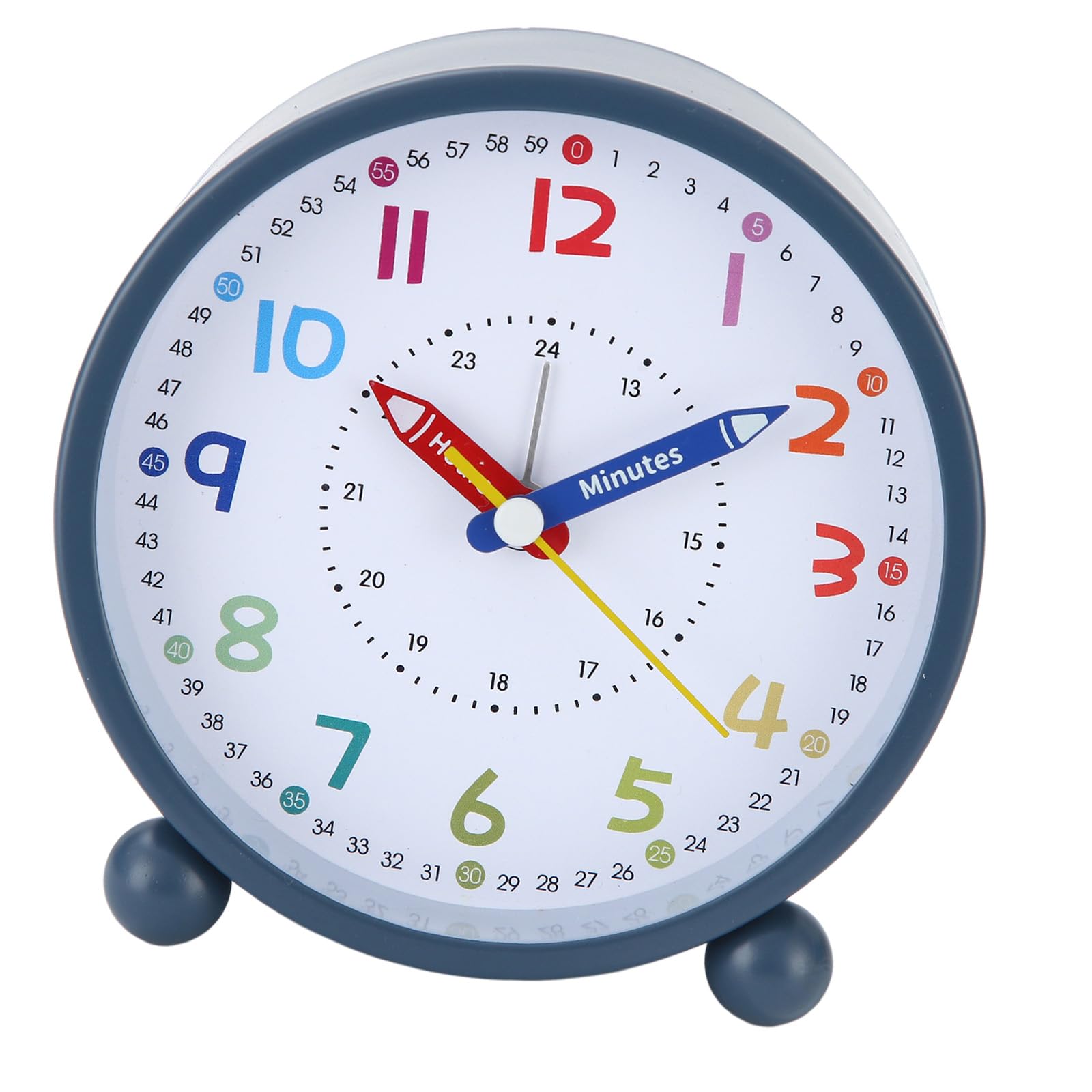 OSNIYAW Kids Educational Analog Alarm Clock with Large Display and Nightlight Battery Operated for Bedsides and Study Area Noiseless Educational Analog Alarm Clock