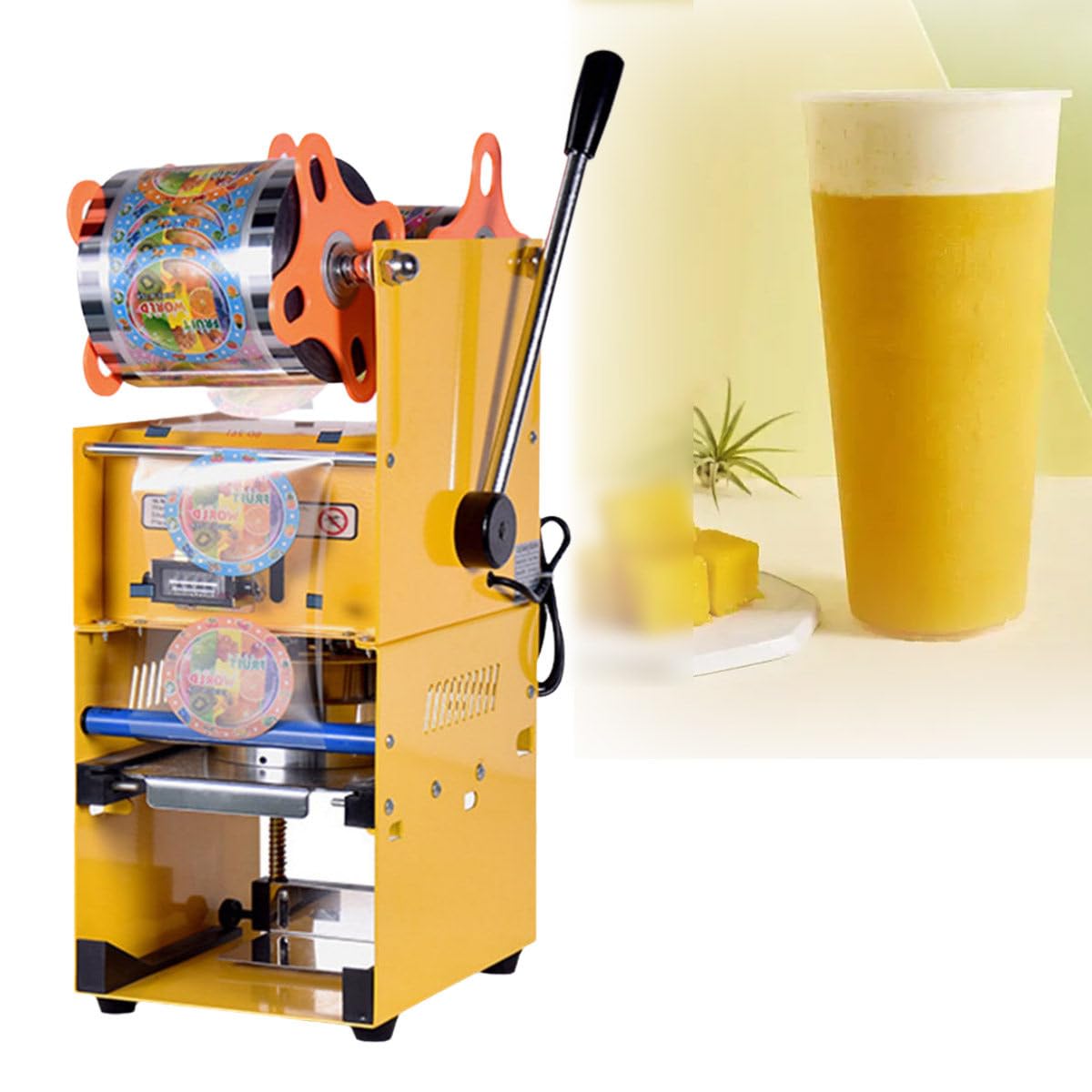 AYCDL Milk Tea Sealing Machine, Manual Bobas Tea Cup Sealer, Bobas Bubble Tea Sealing Machine,For Bubble Milk Coffee Smoothies