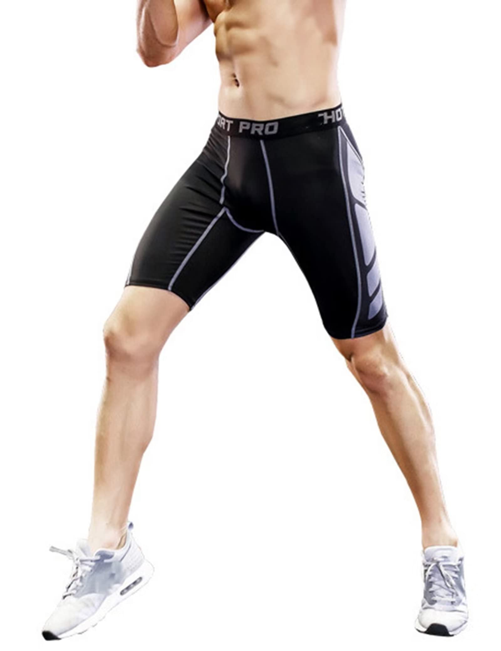 Herren Shorts Kurze Laufhose,Atmungsaktive Herrenshorts 3er Pack Herren Kompressionsshorts Schnelltrocknend Kompressionshose Männer Radlerhose