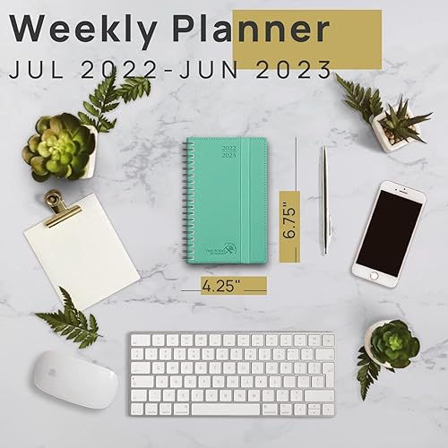 Miniatura 2 de POPRUN Planificador 2022-2023 tamaño de bolso (4.25 x 6.75 pulgadas) planificador académico de año (julio de 2022 a junio de 2023), planificador