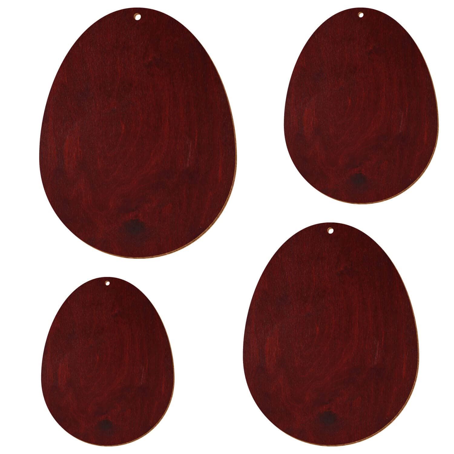 Huevos de Pascua de madera de caoba lacados por ambos lados con agujero, 3-50 cm, decoración de Pascua, tamaño: 31 cm, paquete con 50 unidades