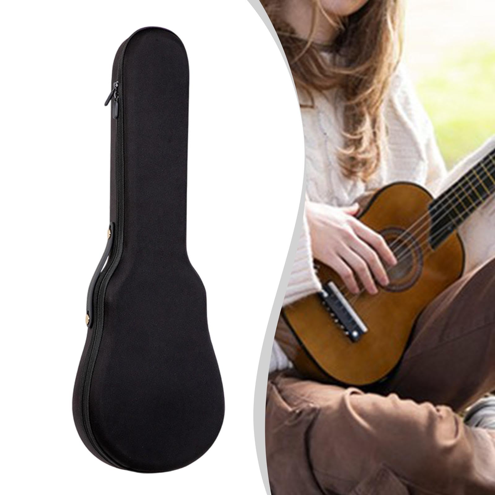 Ukulele Estuche de Transporte Impermeable con Espuma Gruesa Funda Segura Y Correa de Hombro Suave Adecuada para Familias Presentaciones Traslados, Negro