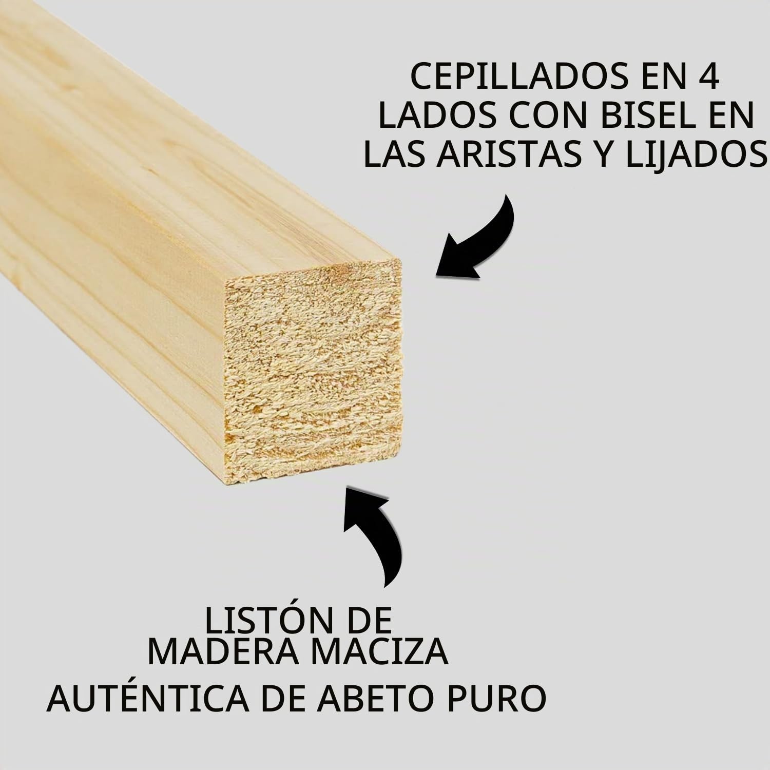 Twe - Listones de madera maciza de abeto 30 x 30 x 1 metro cepillados en cuatro lados con chaflán en aristas, fabricado en Italia, paquete de 6 unidades