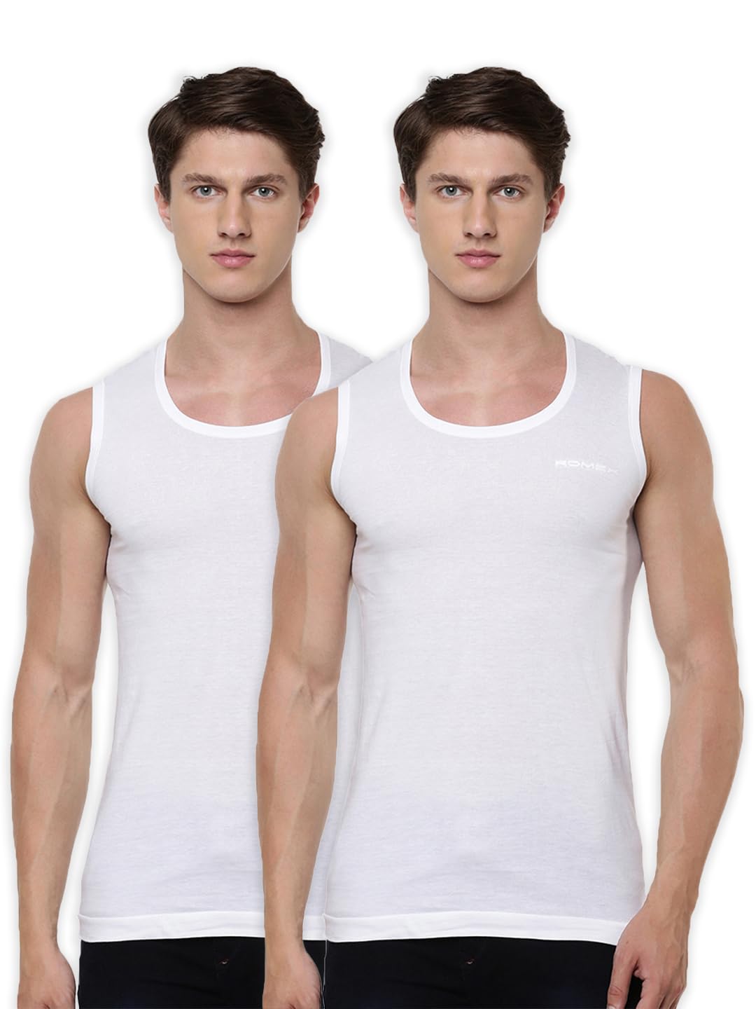 ramraj cotton Men Cotton White Vest RNBS (2 PCs Pack)-80-picture-12