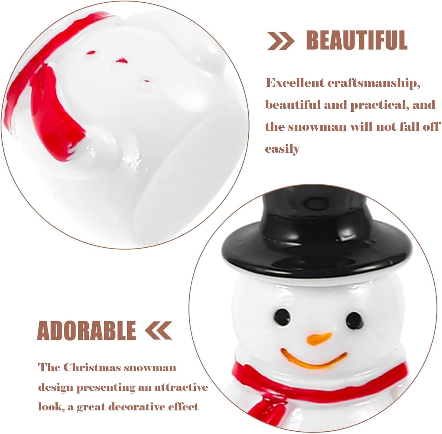20 PCS Miniature Snowman Figurines Christmas Snowmans Micro Landscapes Christmas Resin Snowman Decoration Mini Snowmans for DIY Crafts - Image 5