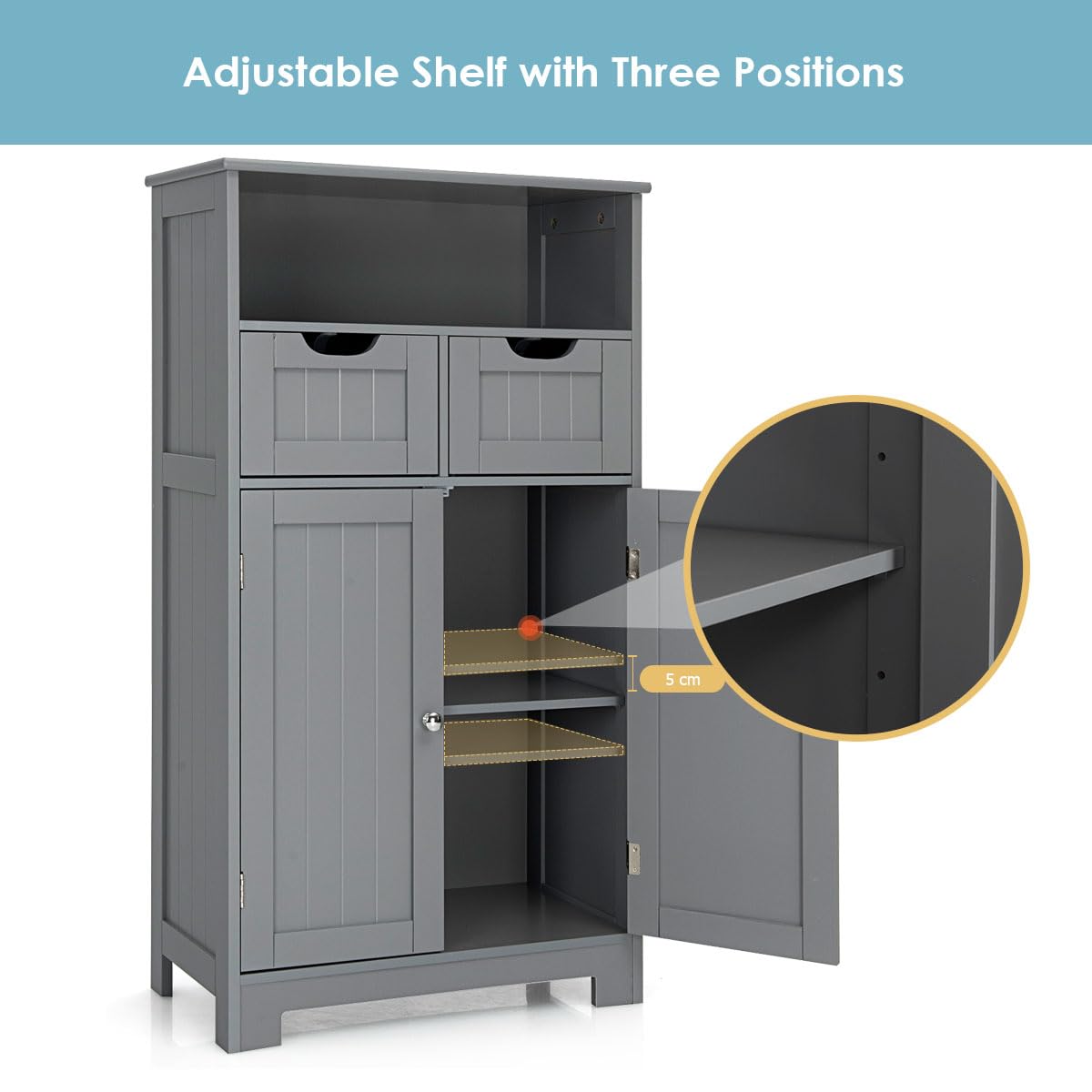 LIFEZEAL Badezimmer Schrank 20x18x80 Cm - Schmaler Badschrank Mit Regalen