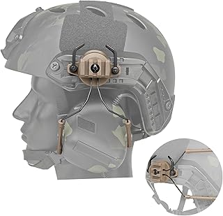 XFLHXY Adaptador de Auriculares con Riel para Casco Táctico, Soporte de Suspensión para Recogida, Protección Auxiliar para Casco Earmor, Sistema de Riel Rápido