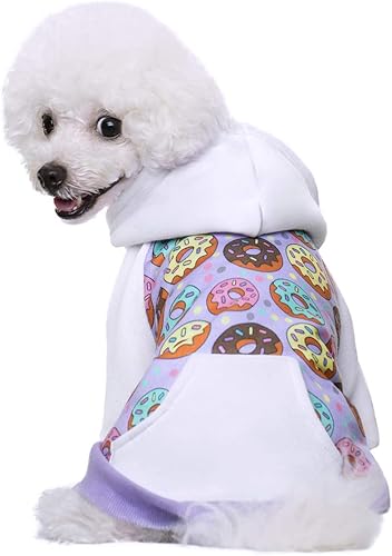 Miniatura 2 de Sudaderas con capucha moradas para perros pequeños y medianos, sudadera con capucha de Navidad con bolsillo, sudadera con capucha para mascotas,