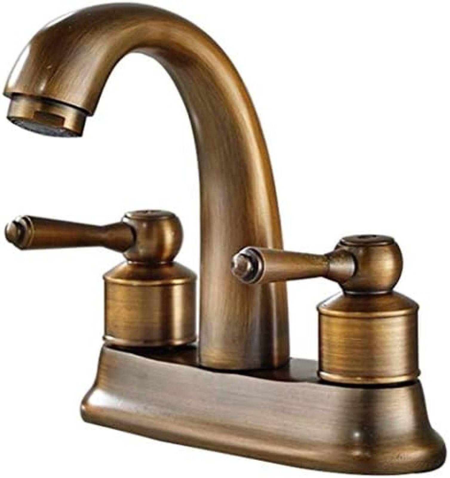 COSZWQDP Kitchen Taps Faucet Modern Brass 4 Inch Dual Hole Basin Widespread Sink Mixer Mounted Deck