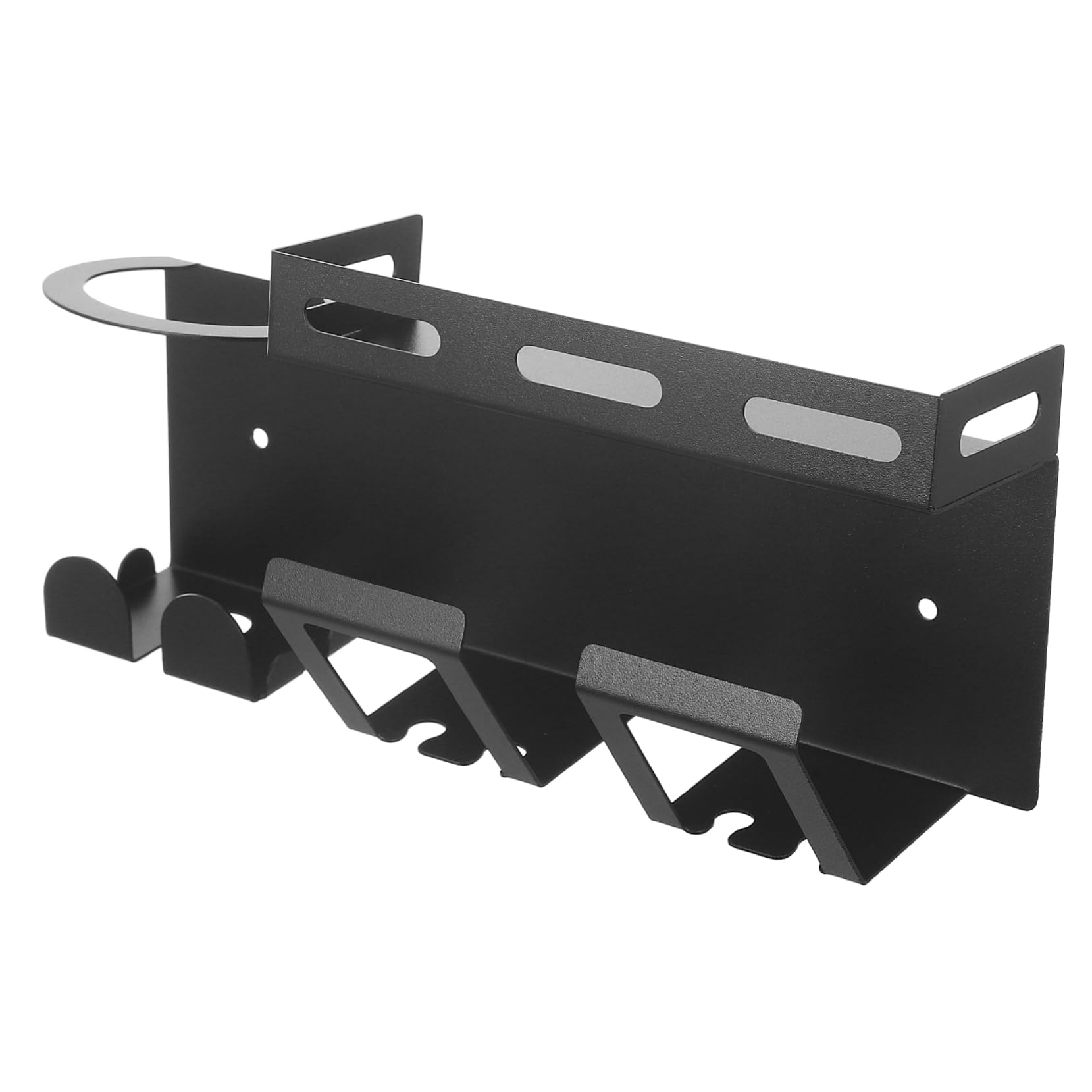 Estante de almacenamiento de inodoro de acero inoxidable, soporte para cepillo de dientes eléctrico y pasta de dientes, colgador de secador de pelo, elegante soporte negro para cepillos de dientes