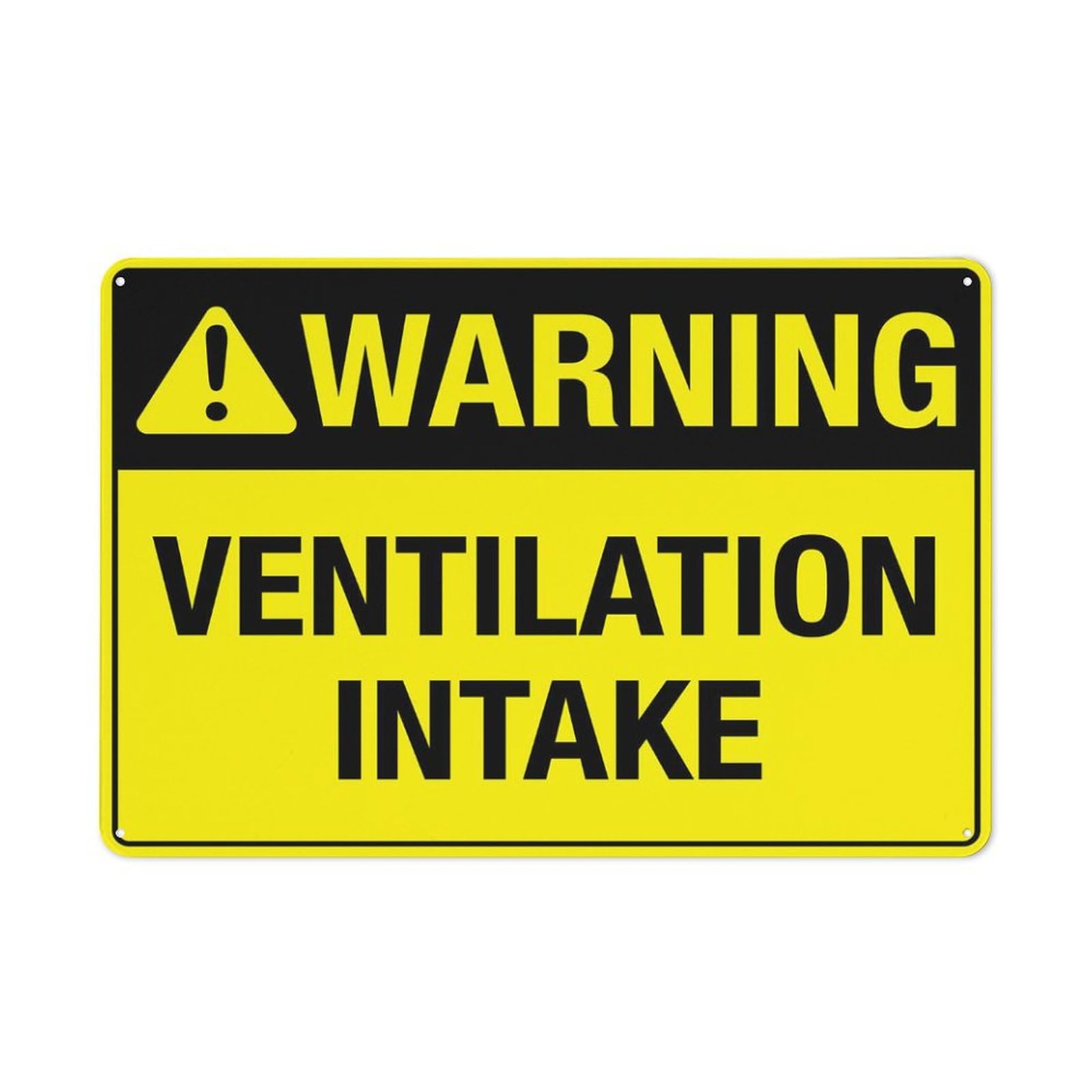 Warning Ventilation Intake Sign Outdoor Metal Sign - 12 X 8 Metal Signs For Business, Workplace, Office, Home, Delivery Signs, Road Signs, Garden Signs