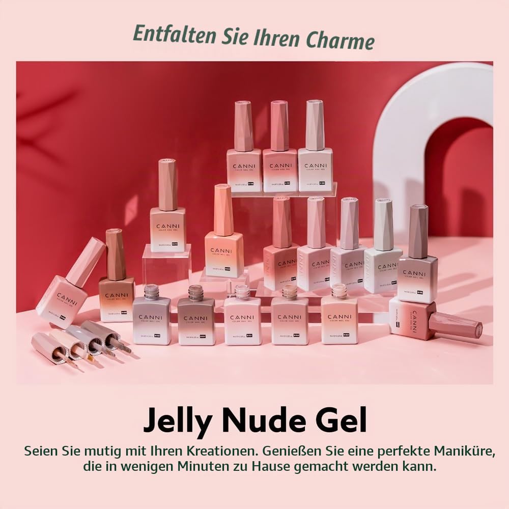 CANNI UV Negellack Set Nude rosa braun lila Gel Nagellack Soak-off UV Gellack für Nagelstudio DIY Home 9ML CC7