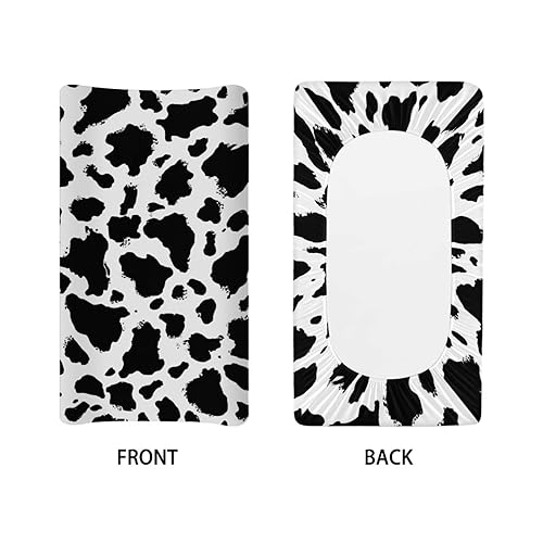 Miniatura 3 de Fundas para cambiador de pañales con estampado de vaca para bebés, niños y niñas, súper suave, funda para cambiador de bebé, sábana bajera ajustable