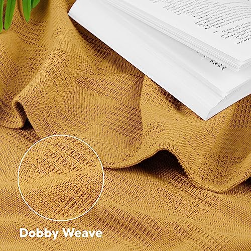 Image of Utopia Bedding 100% Cotton Thermal Blanket Mustard Twin, 90x72 Inches