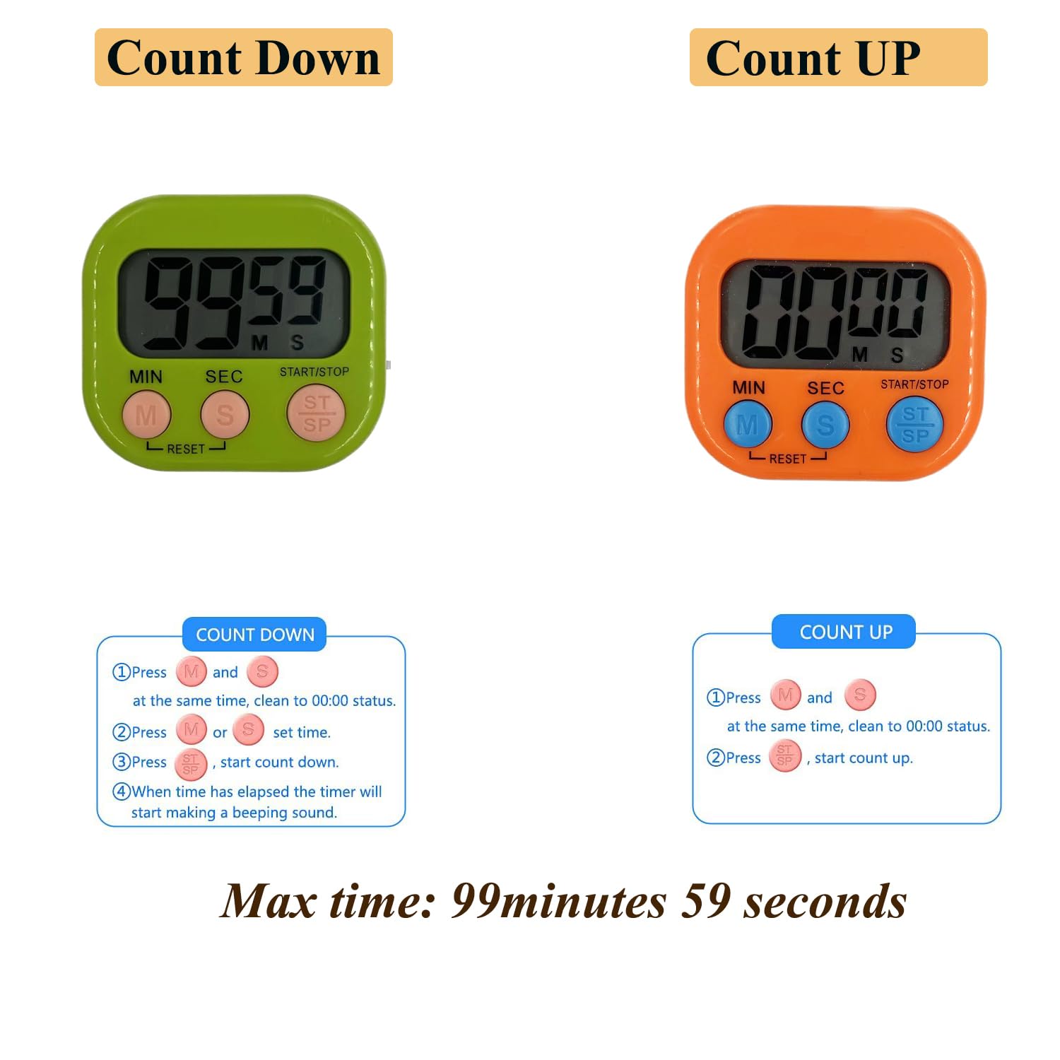 6 Pcs Kitchen Timer, Magnetic Digital Kitchen Timer - Image 3