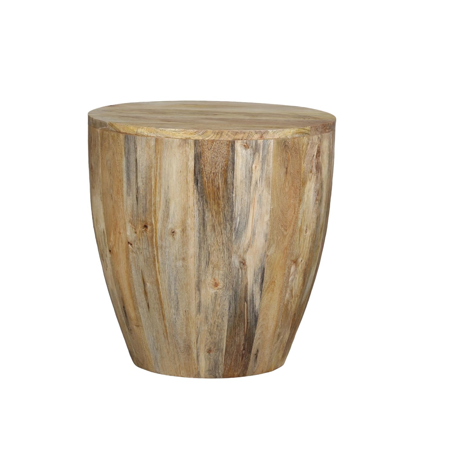 Casa Moro MA4542 Torino Table basse en bois massif rond Beige marron Ø 45 cm x hauteur 46 cm Table basse rustique Boho Chic Table de salon moderne
