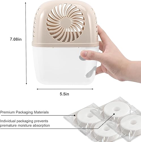 Miniatura 2 de Absorbedor de humedad con 2 tabletas de repuestos de absorción de humedad, mini deshumidificador de 15.9 oz-4 pulgadas de alto x 1.6 pulgadas de