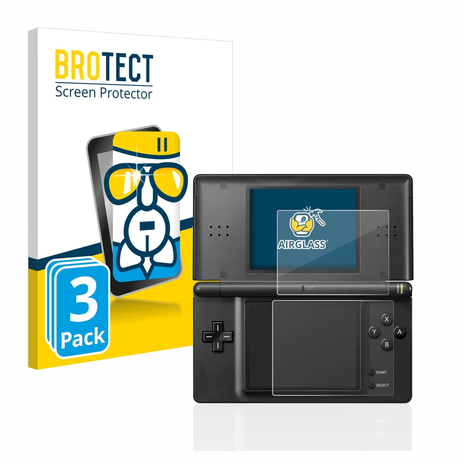 brotect Protection Écran Verre pour Nintendo DS LITE (3 Pièces) Film Protecteur Vitre 9H [Anti-Rayures, Transparent]