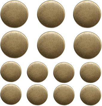 YaHoGa 17 Pieces Antique Brass Metal Buttons 20mm 15mm Blazer Buttons Set for Blazers, Suits, Sport Coat, Uniform, Jackets MB20160