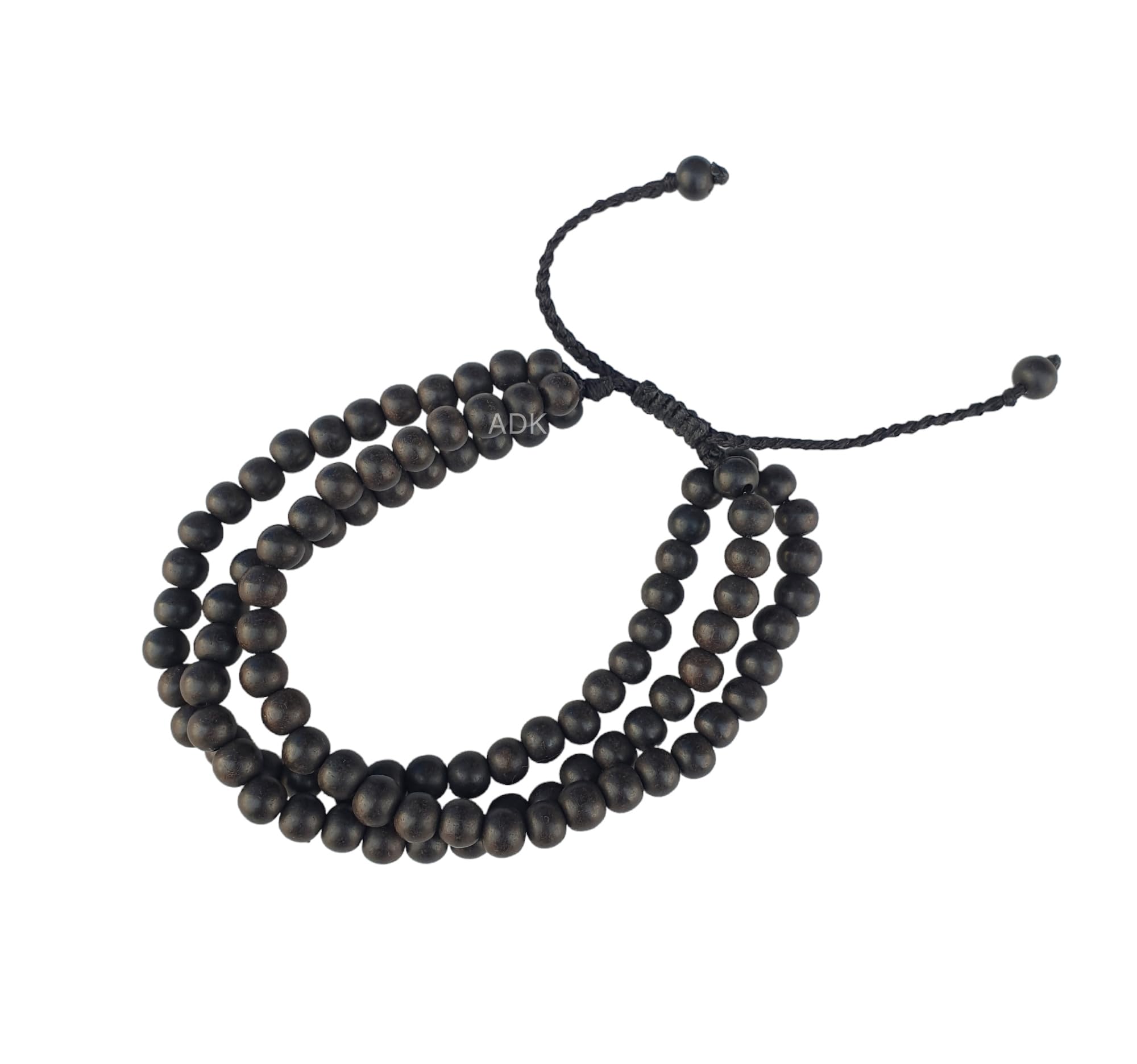 ADK Handicrafts Karungali Bracelet Ebony Wood Orignal karungali malai bracelet for Men & Women, Black, Adjustable Bracelet, 6MM (3 Layer) (B0CTN53S8R) Amazon Price History, Amazon Price Tracker