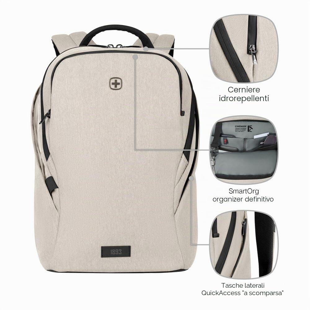 WENGER MX Zaino Porta PC, Notebook, Tablet 10”, Uomo Donna, Ufficio Università Scuola Viaggi