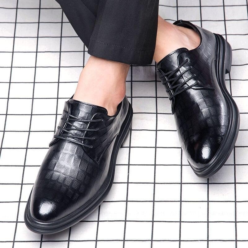 Men's Dress Formal Shoes Leather Working Non Slip Block Heel Anti-Slip Slip Resistant Office Business Classic Lace Up Plain Toe2